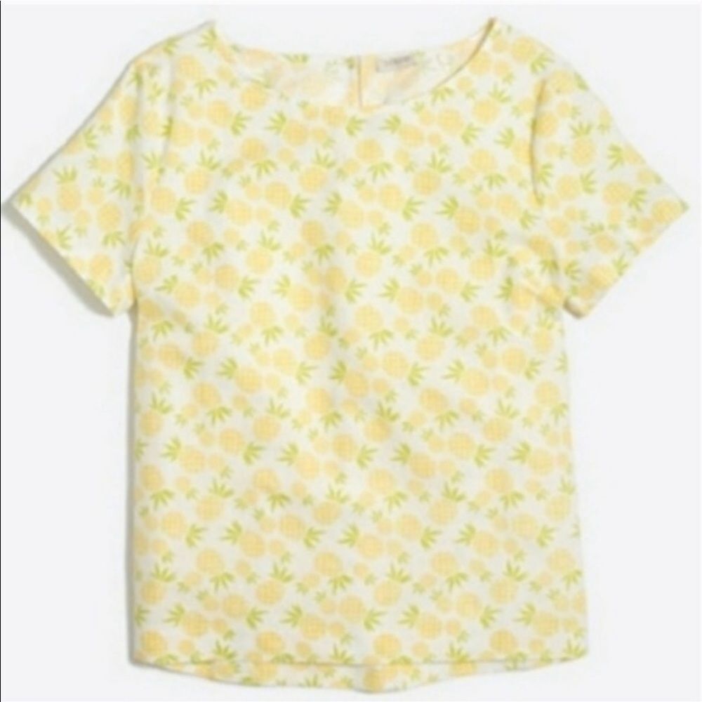 J. Crew Pineapple Print Linen Top XS